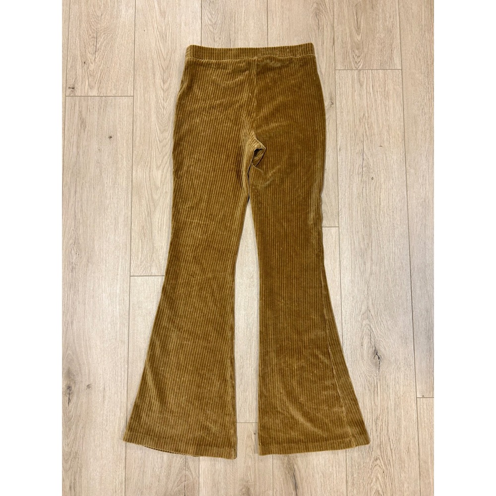 Aerie Mustard Gold Corduroy Flare Leggings High Waisted Size M Long Ribbed Pants - Picture 5 of 5